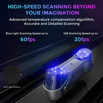 3D Scanner Cr-Scan Raptor Multiple-Line Blue NIR 0.02Mm Accuracy 60FPS Anti-Shake Tracking Scanning 24Bit Color Scanner